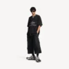 T-shirt de football 3b pour homme à col en V, coupe oversize, noir/anthracite