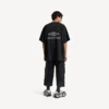 T-shirt de football 3b pour homme à col en V, coupe oversize, noir/anthracite