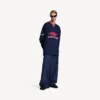 T-shirt de football 3b pour homme à manches longues et col en V, bleu marine foncé/rouge