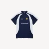 T-shirt de football pour homme oversize, bleu marine