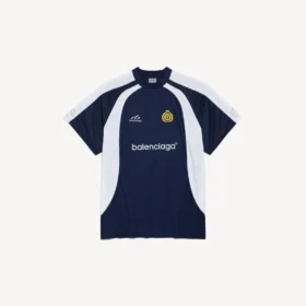 T-shirt de football pour homme oversize, bleu marine