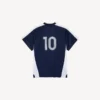 T-shirt de football pour homme oversize, bleu marine