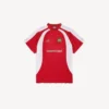 T-shirt de football pour homme oversize, rouge