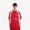 T-shirt de football pour homme oversize, rouge
