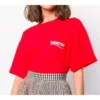 T-shirt de sport à manches courtes, coupe ample, rouge 556102TAV446403