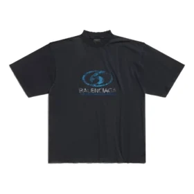 T-shirt de surfeur coupe moyenne « Black Blue » 764235TPVM31412