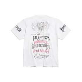 T-shirt Diy Metal « Blanc Noir Rouge » 641675TPVO29065