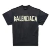 T-shirt à double devant « Washed Black » 791615TQVQ61021