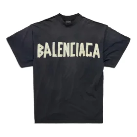 T-shirt à double devant « Washed Black » 791615TQVQ61021