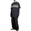 T-shirt à double devant « Washed Black » 791615TQVQ61021