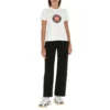 T-shirt en coton à manches courtes avec impression, blanc 612964TJVD69000