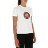 T-shirt en coton à manches courtes avec impression, blanc 612964TJVD69000