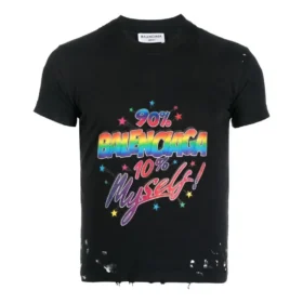 T-shirt en jersey à motif graphique, coupe étroite et effet vieilli « Washed Black » 612964TMVH31055