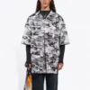 T-shirt en maille camouflage « Grey » 647651TJLC51240