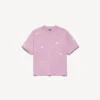 T-shirt femme « 520 stickers » coupe moyenne, couleur vieux rose/blanc
