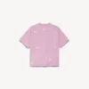 T-shirt femme « 520 stickers » coupe moyenne, couleur vieux rose/blanc