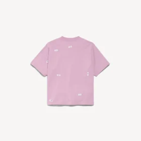 T-shirt femme « 520 stickers » coupe moyenne, couleur vieux rose/blanc
