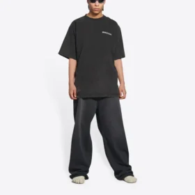 T-shirt à fente « Washed Black » 675016TLVB39034