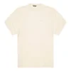 T-shirt homme Balenciaga à col rond et manches courtes, blanc crème, avec logo brodé 641614TJV829757