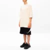 T-shirt homme Balenciaga à col rond et manches courtes, blanc crème, avec logo brodé 641614TJV829757