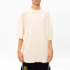 T-shirt homme Balenciaga à col rond et manches courtes, blanc crème, avec logo brodé 641614TJV829757