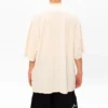 T-shirt homme Balenciaga à col rond et manches courtes, blanc crème, avec logo brodé 641614TJV829757