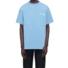 T-shirt homme Balenciaga à col rond et manches courtes, imprimé « Political Campaign », bleu 570803TBV425840