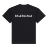 T-shirt homme Balenciaga FW21 à imprimé logo, style rétro, manches courtes, noir 612966TIVG51070