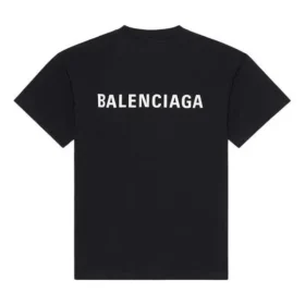 T-shirt homme Balenciaga FW21 à imprimé logo, style rétro, manches courtes, noir 612966TIVG51070
