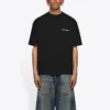 T-shirt homme Balenciaga FW21 à imprimé logo, style rétro, manches courtes, noir 612966TIVG51070