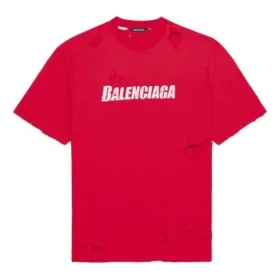 T-shirt homme Balenciaga à imprimé alphabétique, col rond, manches courtes, rouge 651795TKVB86295 T-shirt homme Balenciaga à imprimé alphabétique, col rond, manches courtes, rouge 651795TKVB86295