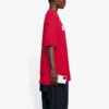 T-shirt homme Balenciaga à imprimé alphabétique, col rond, manches courtes, rouge 651795TKVB86295