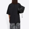 T-shirt homme Balenciaga à manches courtes, coupe ample, imprimé motif de course et logo, noir 641614TJVK61070