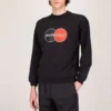 T-shirt homme Balenciaga à motif logo, col rond et manches longues, noir 583258TIV801000