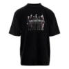 T-shirt homme Balenciaga oversize à imprimé logo rétro, manches courtes, noir 620969TIVA11000