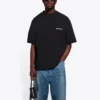 T-shirt homme Balenciaga SS21, couleur unie, imprimé logo, manches courtes, noir 612966TJV871070