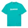 T-shirt homme Balenciaga SS21 à imprimé alphabétique, col rond et manches courtes, vert 651795TKVB84661