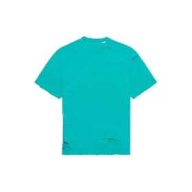 T-shirt homme Balenciaga SS21 à imprimé alphabétique, col rond et manches courtes, vert 651795TKVB84661