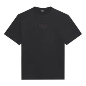 T-shirt homme Balenciaga SS21 à imprimé logo, coupe ample, col rond et manches courtes, noir 641675TKV711069