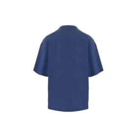 T-shirt homme Balenciaga SS21 à manches courtes, coupe ample, imprimé motif de course et logo, bleu 641614TJVK64866