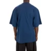 T-shirt homme Balenciaga SS21 à manches courtes, coupe ample, imprimé motif de course et logo, bleu 641614TJVK64866
