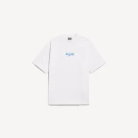 T-shirt homme blanc à coupe moyenne avec illustration stylisée