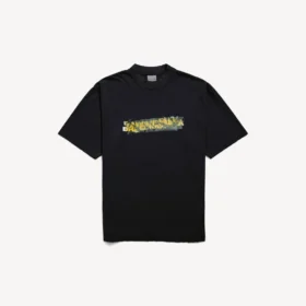 T-shirt homme coupe moyenne « Messy Spray »  en noir