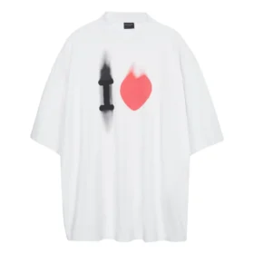 T-shirt « I Love » coupe large « Blanc » 744439TOVH39081
