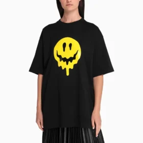 T-shirt imprimé Drip Peace coupe large, collection SS21, noir 641655TKVA11012