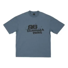 T-shirt à l&rsquo;icône BB Icon dessinée à la main, coupe moyenne « Blue Black » 612966TNVN44183