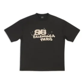 T-shirt à l&rsquo;icône BB Icon dessinée à la main, coupe moyenne « Noir » 612966TNVN41059
