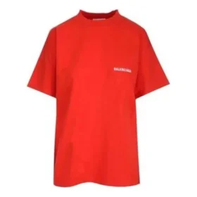 T-shirt à logo, coupe classique « Bright Red » 612965TMVF43168