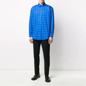 T-shirt à logo intégral « Blue White » 534333TBL967560