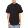 T-shirt long à ourlet arrière, coupe carrée « Noir » 681045TLVH91070